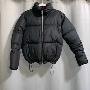 black puffer jacket
